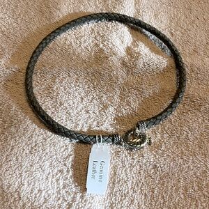 Genuine Leather Choker with silver clasp